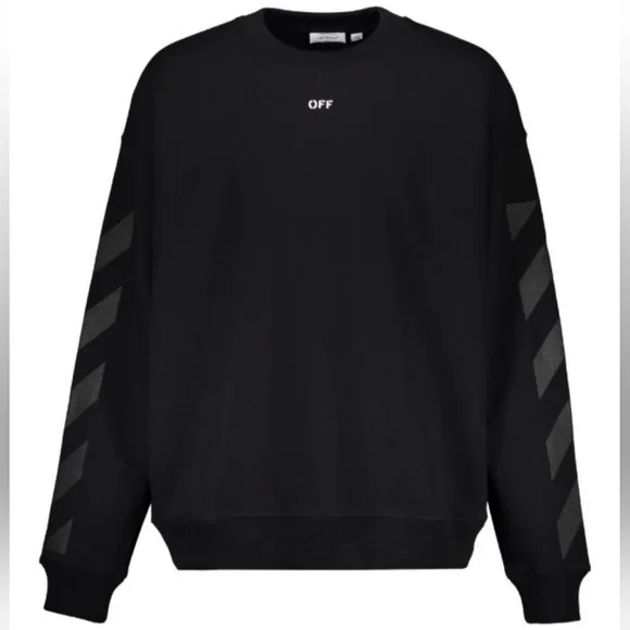Off-White c/o Virgil Black Cornely Cotton Sweatshirt Size L Oversized Fit - Picture 1 of 7